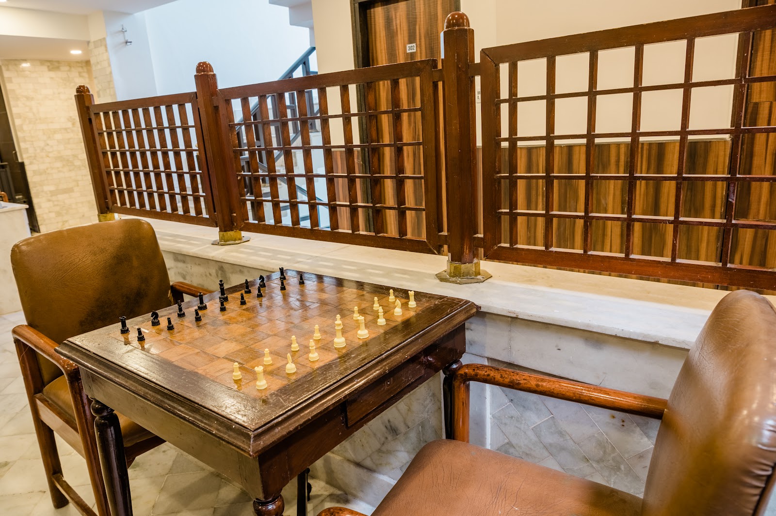 Chess board in the recreation room